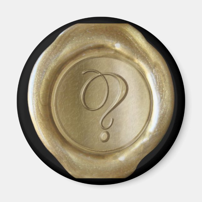 Wax Seal Monogram Magnet - Gold - Script Style - (Front)