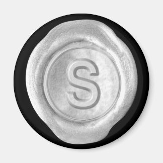Wax Seal Monogram Magnet - Silver - Bold Style -