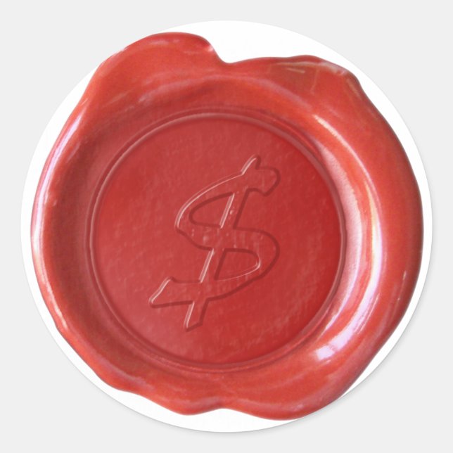 Wax Seal Monogram - Red - Artistic $ - (Front)