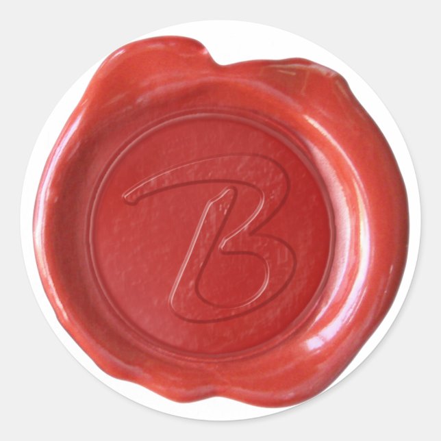 Wax Seal Monogram - Red - Artistic B - (Front)