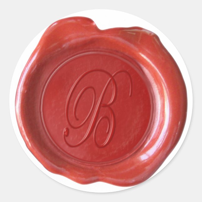 Wax Seal Monogram - Red - Script B- (Front)