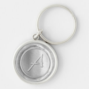 Wax Seal Monogram - Silver - Artistic A - Key Ring