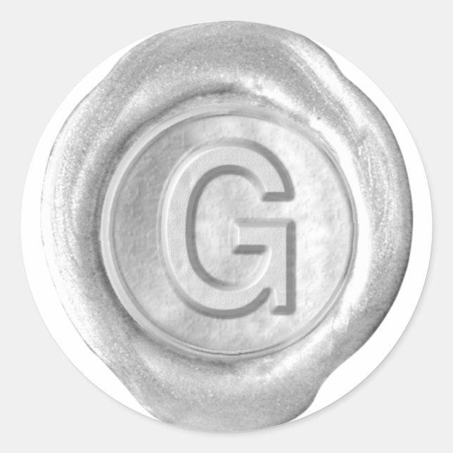 Wax Seal Monogram - Silver - Bold G - (Front)