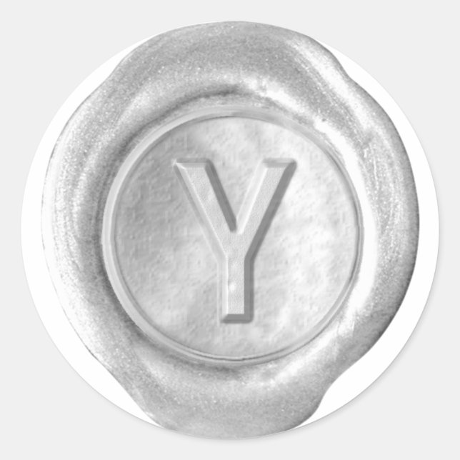 Wax Seal Monogram - Silver - Bold Y - (Front)