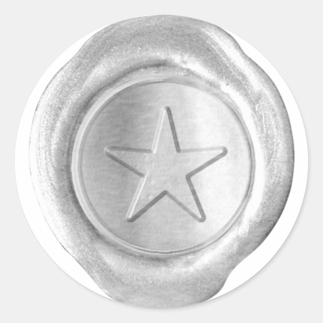 Wax Seal Monogram - Silver - Custom Star - (Front)
