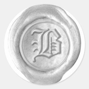 Wax Seal Monogram - Silver - Old English B -