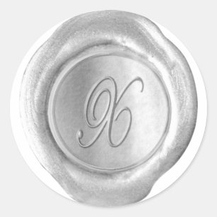 Wax Seal Monogram - Silver - Script X -