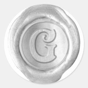 Wax Seal Monogram - Silver - Victorian G -