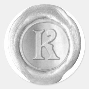Wax Seal Monogram - Silver - Victorian K -