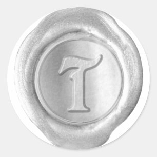 Wax Seal Monogram - Silver - Victorian T -