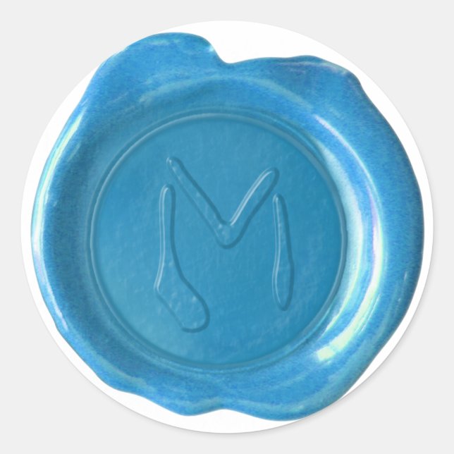 Wax Seal Monogram - True Blue - M - (Front)