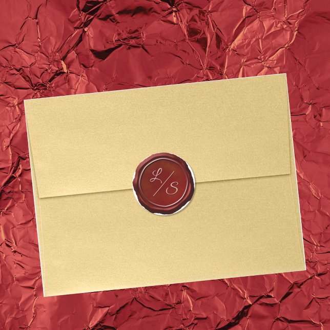 Wax Seal Red Double Initials Monogrammed (Creator Uploaded)