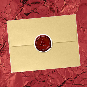 Wax Seal Red Monogram A Initial