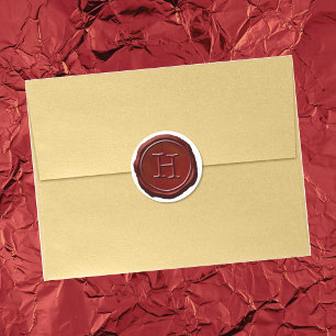 Wax Seal Red Monogram H Initial
