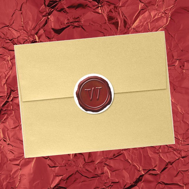 Wax Seal Red Monogram W Initial (Creator Uploaded)