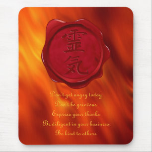 wax seal - REIKI & Precepts   fire red waves Mouse Pad