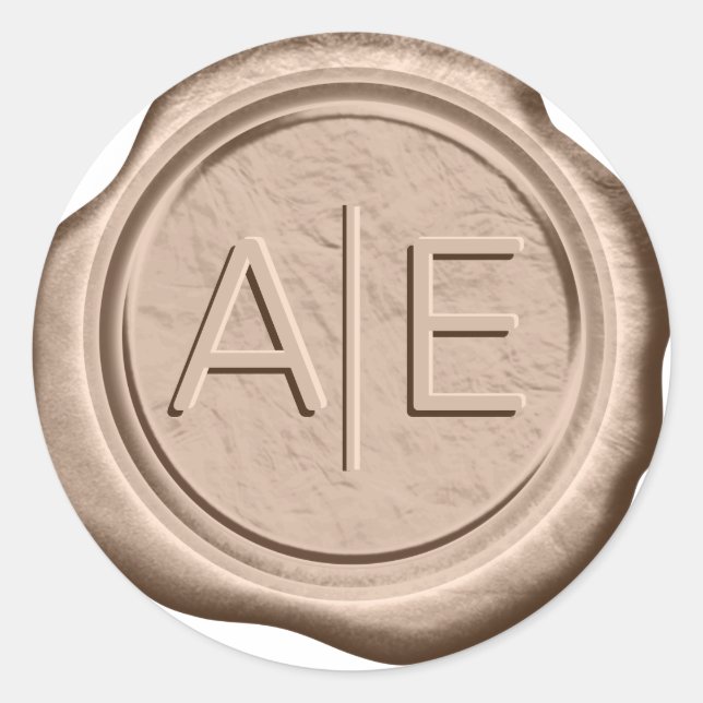 Wax Seal Wedding Accent Initials Bronze ID948 (Front)