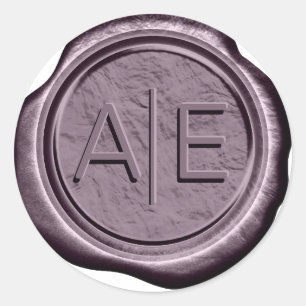 Wax Seal Wedding Accent Initials Dk Mauve ID967
