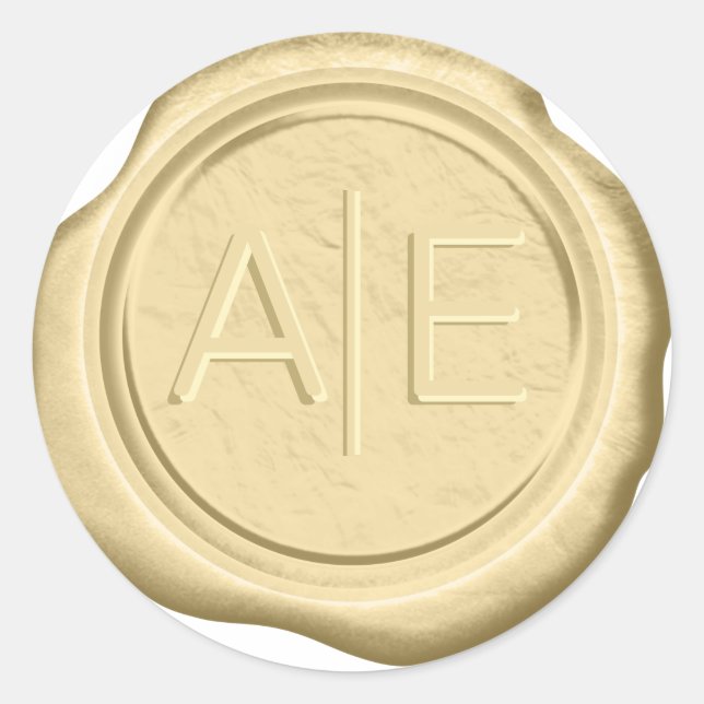 Wax Seal Wedding Accent Initials Gold ID947 (Front)
