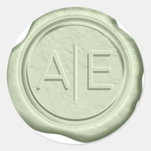 Wax Seal Wedding Accent Initials Green Tea ID515