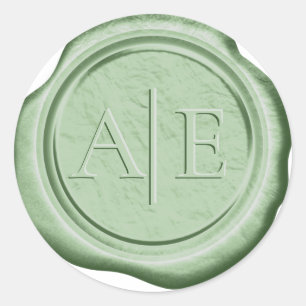 Wax Seal Wedding Accent Initials Moss Green ID956