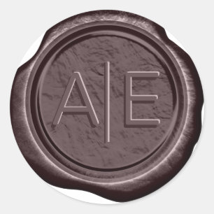 Wax Seal Wedding Accent Initials Pecan ID947