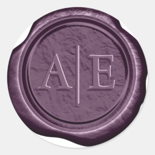 Wax Seal Wedding Accent Initials Plum D867