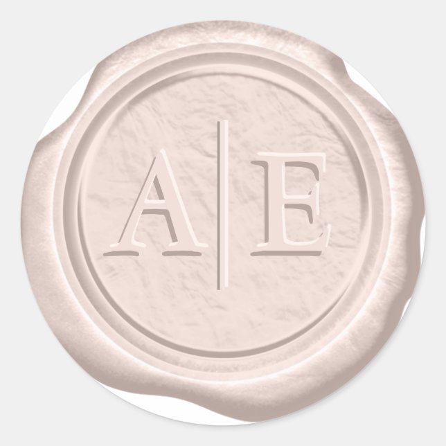 Wax Seal Wedding Accent Initials Rose Gold ID870 (Front)