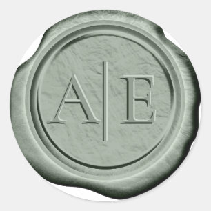 Wax Seal Wedding Accent Initials Sage ID967