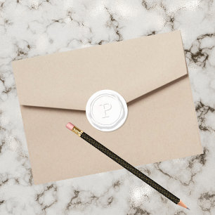 Wax Seal White Monogram P Initial