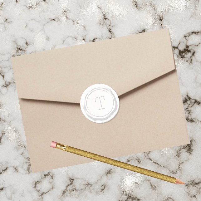 Wax Seal White Monogram T Initial (Creator Uploaded)
