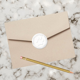 Wax Seal White Paw Print