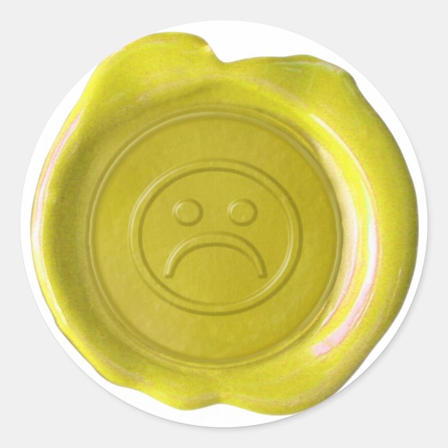 Wax Seal - Yellow - Sad Face - (Front)