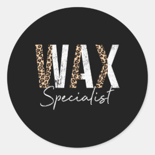 Wax Specialist Wax Aesthetician Leopard Waxing Classic Round Sticker