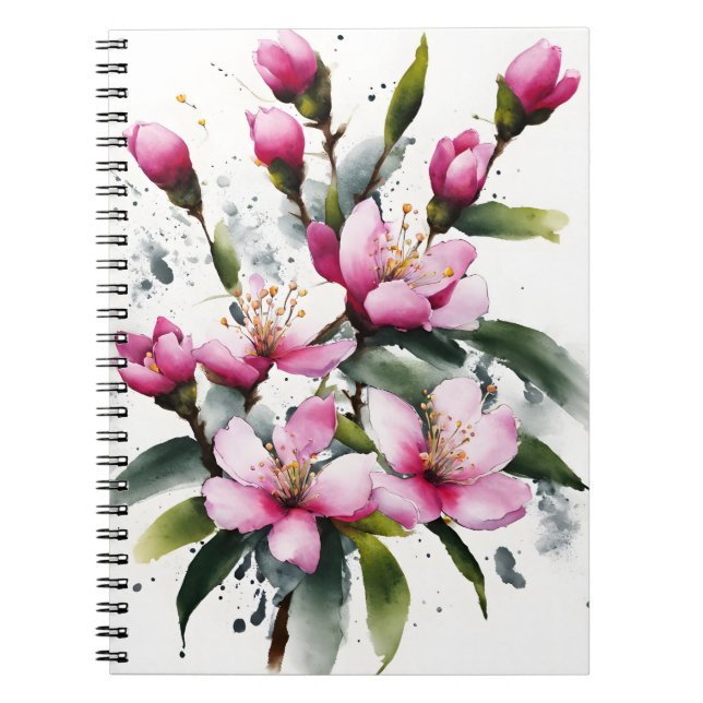 Waxflower - Watercolor flowers Notebook (Front)