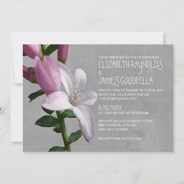 Waxflower Wedding Invitations (Front)