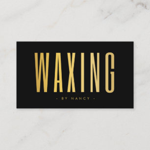 Waxing Black And Gold  Business Card