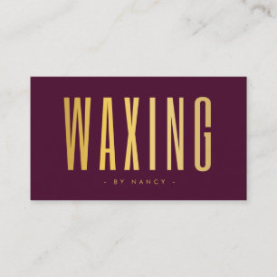 Waxing Burgundy And Gold Business Card
