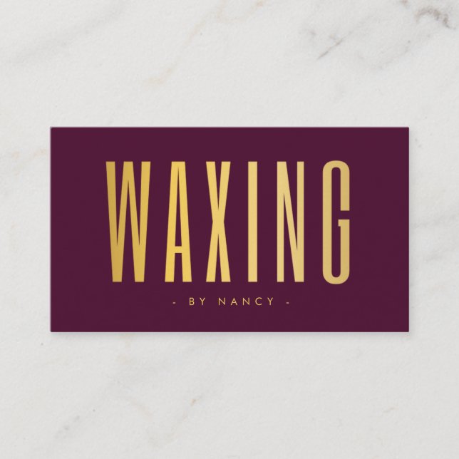 Waxing Burgundy And Gold  Business Card (Front)