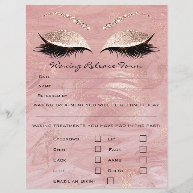 Waxing Depilation Liability Waiver Release Form Flyer (Front)