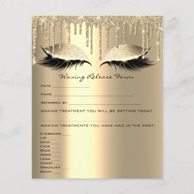 Waxing Depilation Liability Waiver Release Form Flyer (Front)