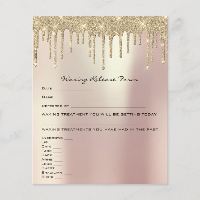 Waxing Depilation Liability Waiver Release Rose Flyer (Front)