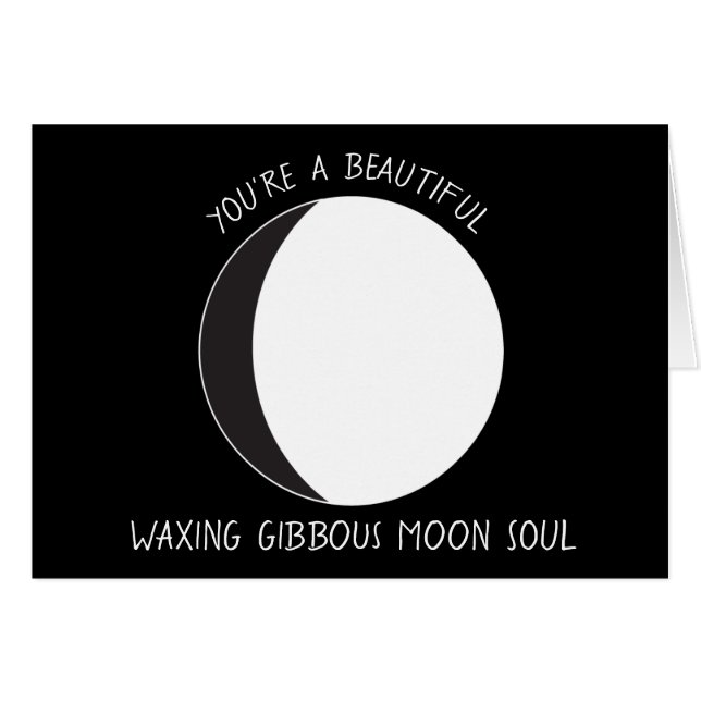 Waxing Gibbous MOON Phase Greeting Card (Front Horizontal)