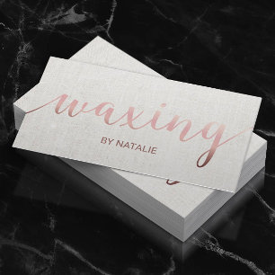 Waxing Manicure Rose Gold Typography Loyalty Card