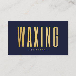 Waxing Navy And Gold  Business Card