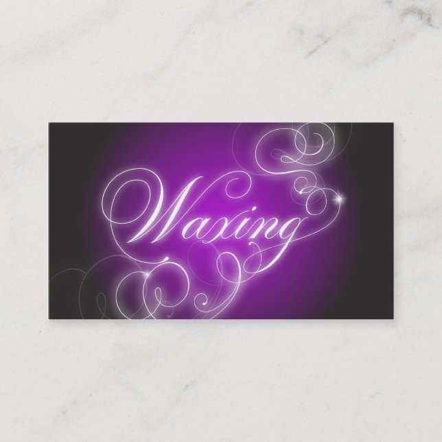 Waxing Tech Business Card Elegant Flourish Glow (Front)