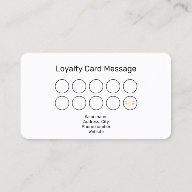 Waxing technician/aesthetician gold loyalty business card (Back)