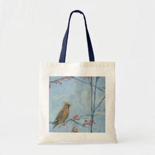 Waxwing 2013 oil on canvas tote bag