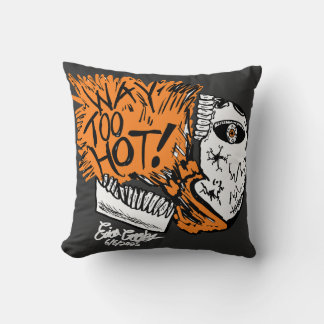 WAY TOO HOT! skull cartoon Cushion