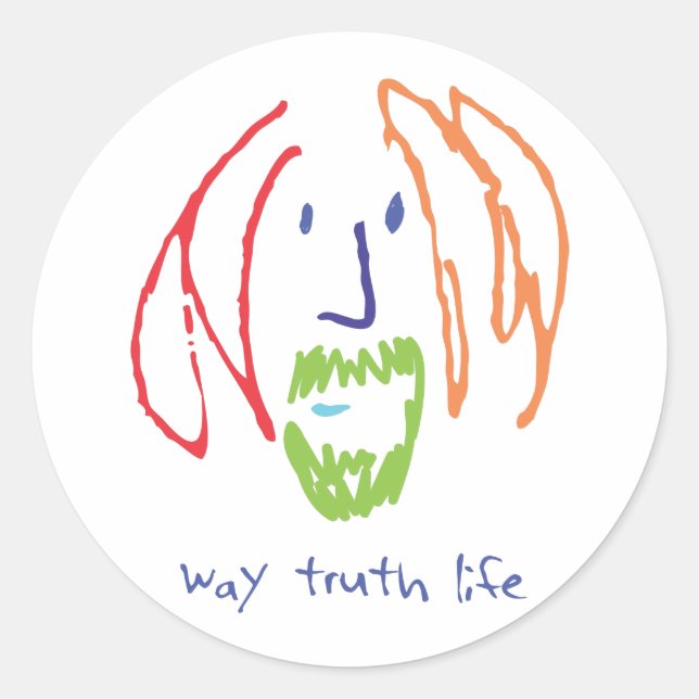 way truth life classic round sticker (Front)
